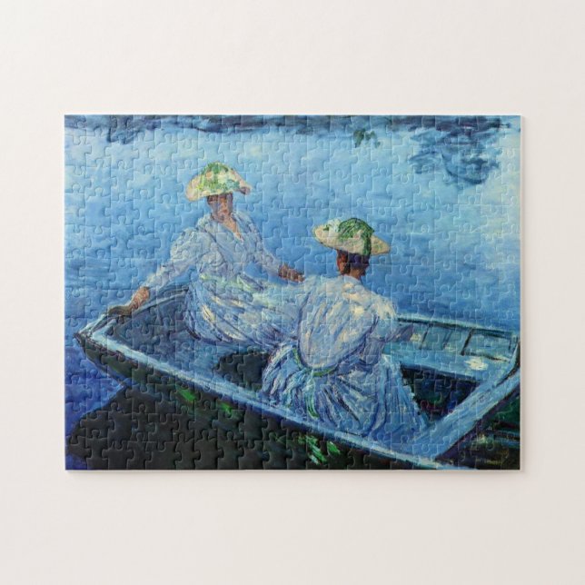 Quebra-cabeça Blue Rowboat Monet Fine Art (Horizontal)