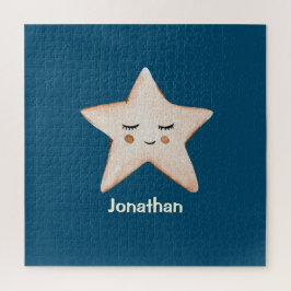 Quebra-cabeça Blue Rustic Sleepy Star Name Modern