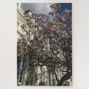 Quebra-cabeça Blue Sky e Cherry Blossoms, Chelsea, Londres, Rein