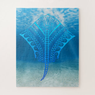 Quebra-cabeça Blue Tribal Stingray
