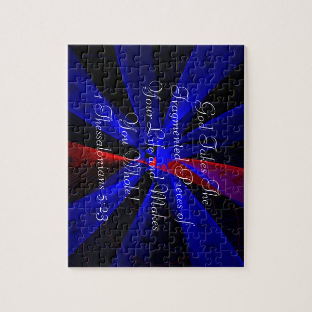 Quebra-cabeça Blueberry Abstract Fragmented Geometric Puzzle (Vertical)