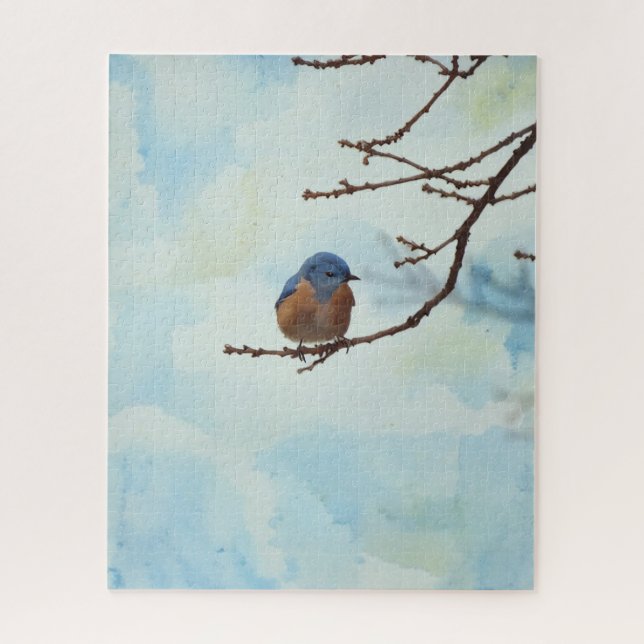 Quebra-cabeça Bluebird Blue Bird Art Nature Art Big Puzzle (Vertical)