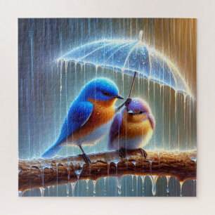 Quebra-cabeça Bluebird Sob Um Guarda-Chuva