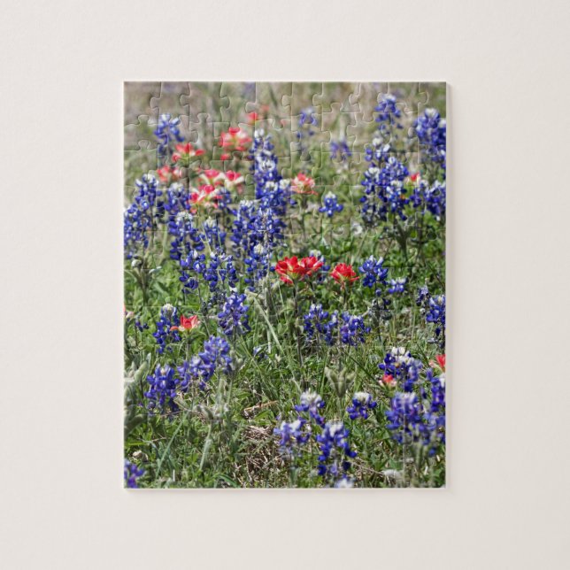 Quebra-cabeça Bluebonnets de Texas & Wildflowers do pincel (Vertical)
