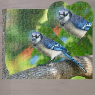 Quebra-cabeça Bluejay Emitido em árvore em natureza fotográfica
