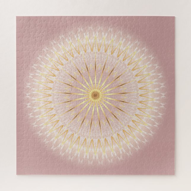 Quebra-cabeça Blush Dourado Mandala (Vertical)