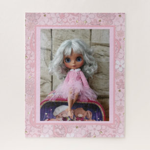 Quebra-cabeça Blythe boneco vintage retro quadro floral desi old