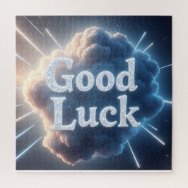 Quebra-cabeça Boa Sorte - A Tipografia em Nuvem Brilhante com Lu