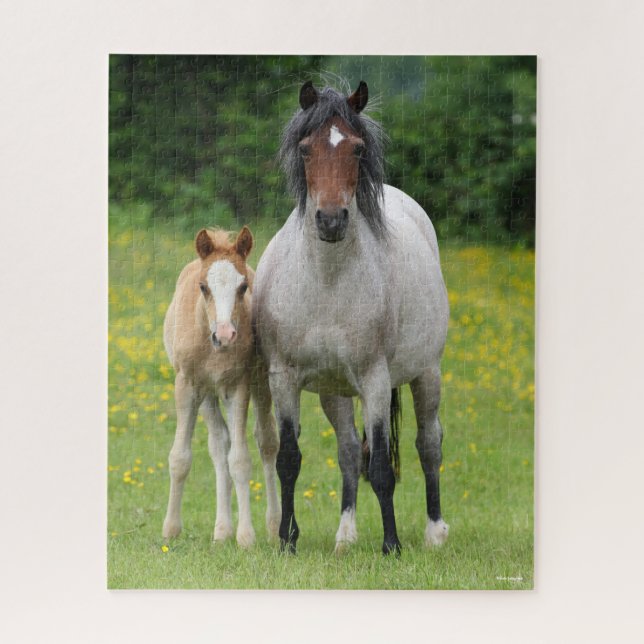 Quebra-cabeça Bob Langrish | Galês Pony Mare e Foal Standby (Vertical)