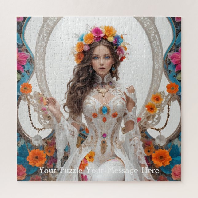 Quebra-cabeça Boca-borboleta Musa do Jardim Encantado (Vertical)