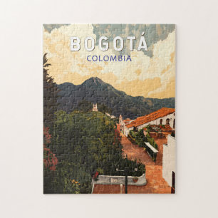Quebra-cabeça Bogota Colombia Illustration Viagem Art Vintage