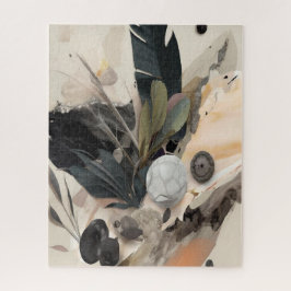 Quebra-cabeça Boho Botânico Abstrato Terrestre Minimalista