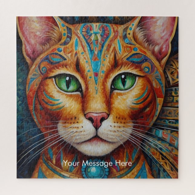 Quebra-cabeça Boho Feline Mandala (Vertical)