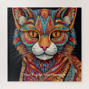 Quebra-cabeça Boho Feline Mandala