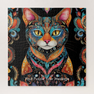 Quebra-cabeça Boho Feline Mandala