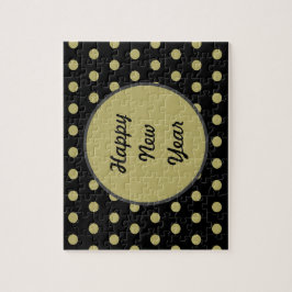 Quebra-cabeça Bolinhas feliz ano novo (Preto)