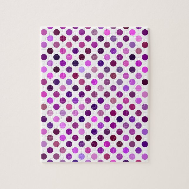 Quebra-cabeça Bolinhas rosa e roxa (Vertical)