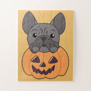 Quebra-cabeça Bolinho Francês Pumpkin Cachorros Doce Feliz Hallo