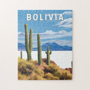 Quebra-cabeça Bolívia Illustração Viagem Art Vintage