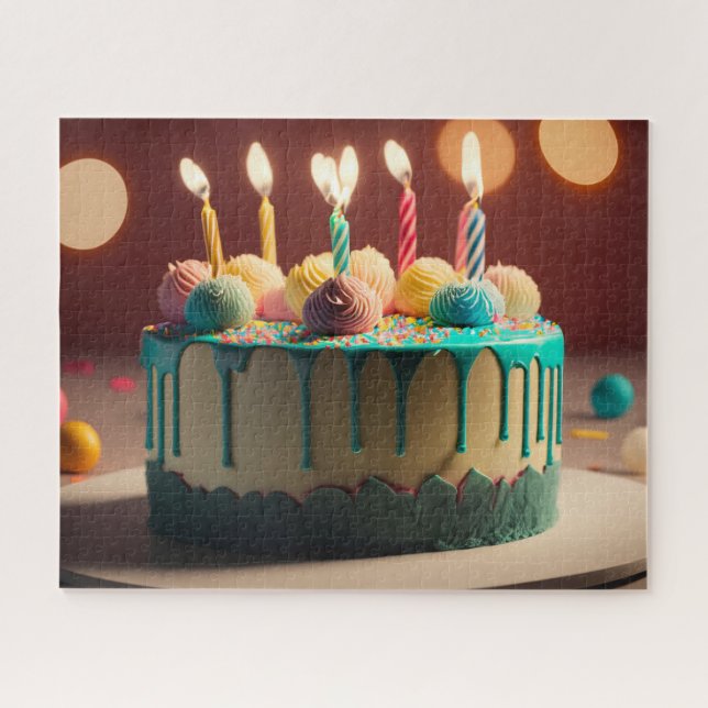 Quebra-cabeça Bolo de aniversário (Horizontal)