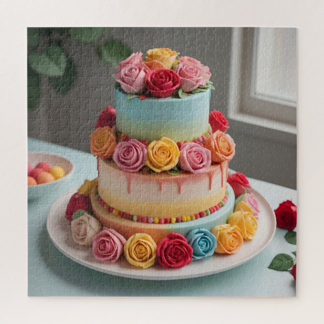 Quebra-cabeça Bolo de Casamento Fondante (Vertical)