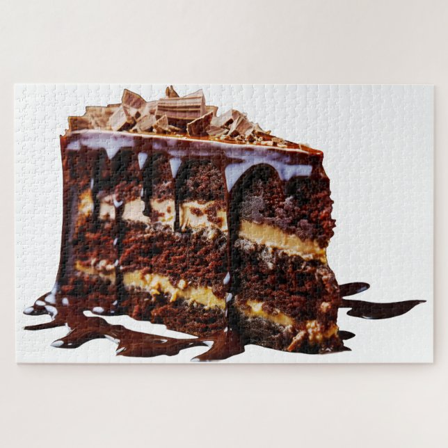 Quebra-cabeça Bolo de chocolate multi-camadas indulgente do Slip (Horizontal)