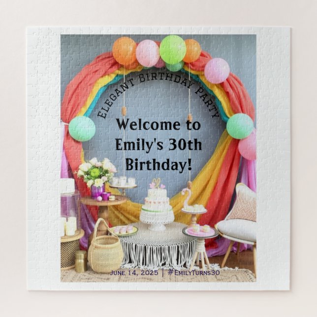 Quebra-cabeça Bolsa mensageifesta de aniversario elegante de boa (Vertical)