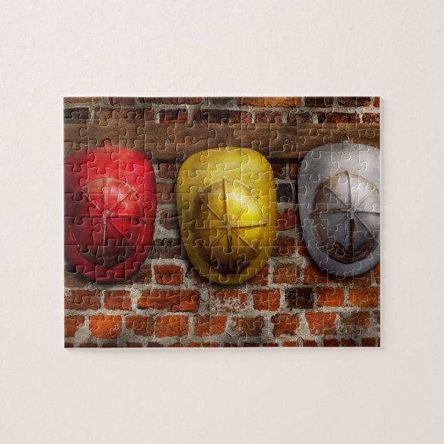 Quebra-cabeça Bombeiro - chapéus - escolha um chapéu, todo o (Horizontal)