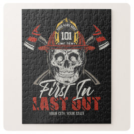 Quebra-cabeça Bombeiro de NOME Personalizado Primeiro no Bombeir