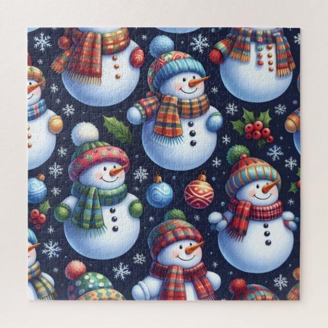 Quebra-cabeça Boneco de Neve Aconchegante Festivo (Vertical)