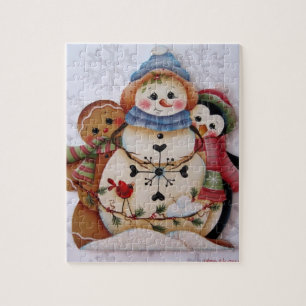 Quebra-cabeça Boneco de neve de Folkart, homem de