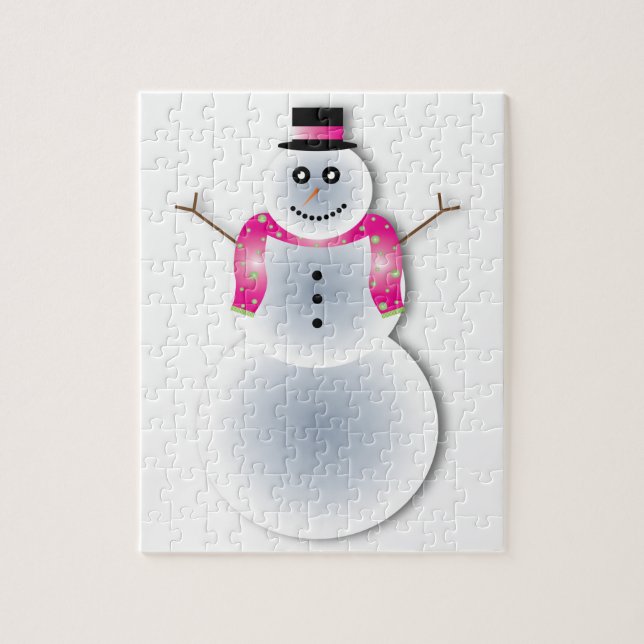 Quebra-cabeça boneco de neve de natal assustador (Vertical)