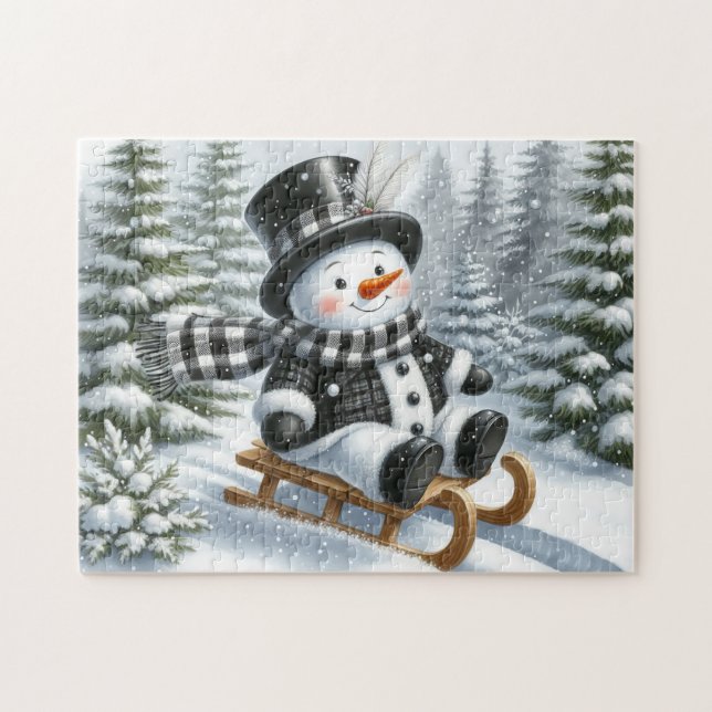 Quebra-cabeça Boneco de Neve de Trenó (Horizontal)
