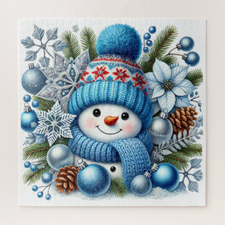 Quebra-cabeça Boneco de Neve Festivo