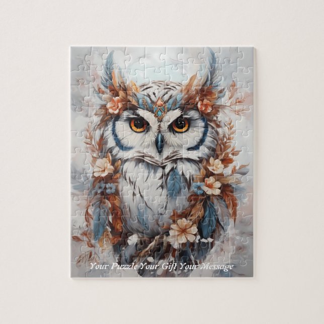 Quebra-cabeça Bonita Boho Owl (Vertical)