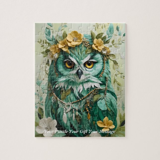 Quebra-cabeça Bonita Boho Owl (Vertical)