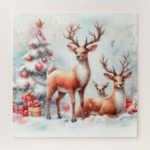 Quebra-cabeça Bonita Reindeer de Natal