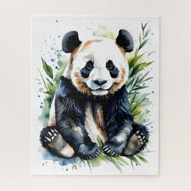 Quebra-cabeça Bonita Watercolor Panda Bear (Vertical)
