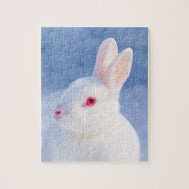 Quebra-cabeça Bonitinho branco de coelho