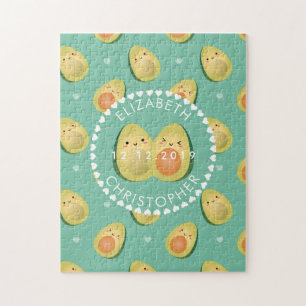 Quebra-cabeça Bonito Avocado Engraçado Eu te amo no aniversári