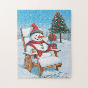 Quebra-cabeça Bonito Cartoon Snowman