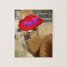 Quebra-cabeça bonito da alpaca com caixa de