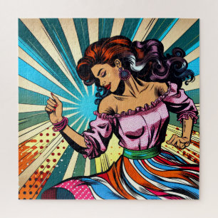 Quebra-cabeça Bonito dançando Salsa Pop Art