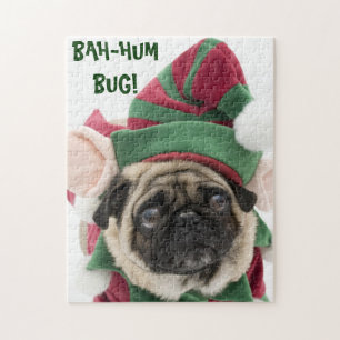 Quebra-cabeça bonito do Natal do Pug
