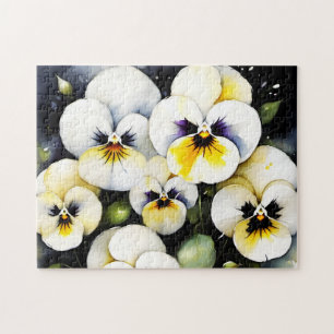 Quebra-cabeça Bonito pintura em aquarela branca
