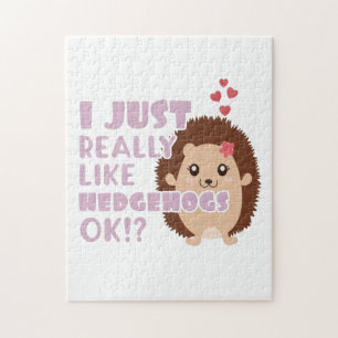 Quebra-cabeça Bonito porco, Eu Gosto Muito De Hedgehogs, Ok?