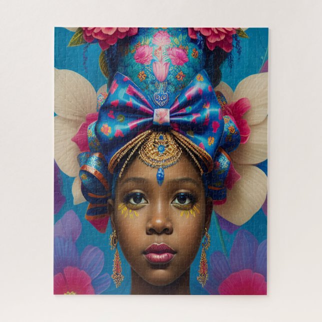 Quebra-cabeça Bonito princesa com um enorme chapéu de arco (Vertical)