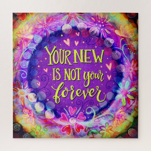 Quebra-cabeça Bonito Purple Floral Nova Inspirivência Nunca Ante (Vertical)