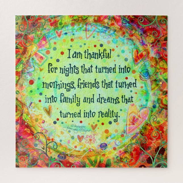 Quebra-cabeça Bonito Tendência Divertida Abençoações Agradecidas (Vertical)