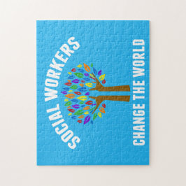 Quebra-cabeça Bonito Trabalho Social Citação do Rainbow Tree Azu